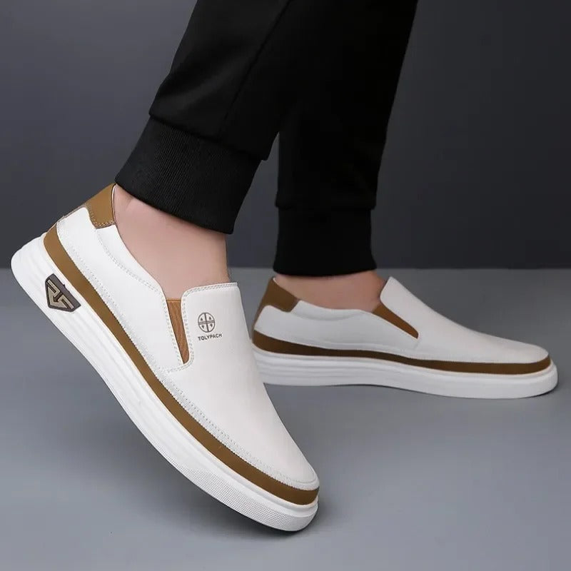 Men's Black Slip-On Sneakers with Modern Sole