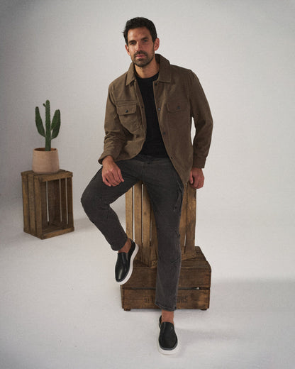 Men's Black Slip-On Sneakers with Modern Sole