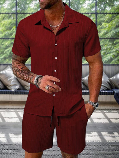 Leisure Textured Shirt Set