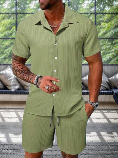 Leisure Textured Shirt Set