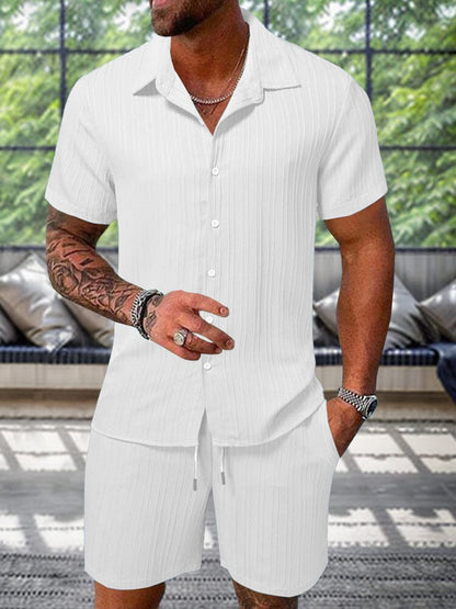 Leisure Textured Shirt Set