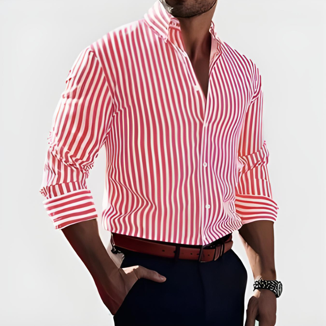 Men's Striped Shirt Luxurious Relaxed Elegance
