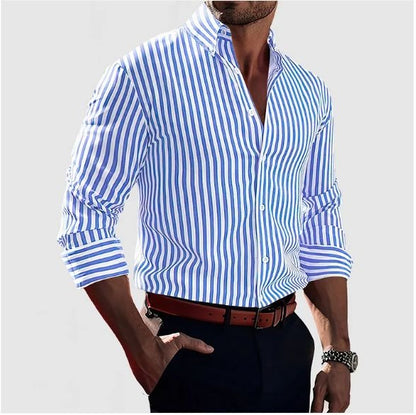 Men's Striped Shirt Luxurious Relaxed Elegance