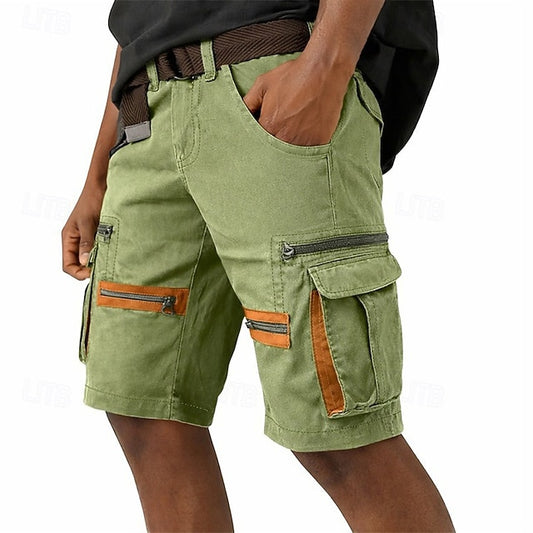 Ανδρικά Σορτς Cargo Tactical Σορτς Cargo Casual Σορτς Τσέπη Ελαστική Μέση Μονόχρωμο Μονόχρωμο Μέχρι το Γόνατο Casual Εξωτερικού Χώρου Streetwear Μόδα Streetwear Μαύρο Χακί Μη Ελαστικό