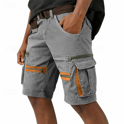 Ανδρικά Σορτς Cargo Tactical Σορτς Cargo Casual Σορτς Τσέπη Ελαστική Μέση Μονόχρωμο Μονόχρωμο Μέχρι το Γόνατο Casual Εξωτερικού Χώρου Streetwear Μόδα Streetwear Μαύρο Χακί Μη Ελαστικό