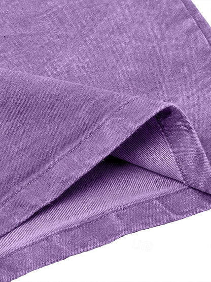 Κοντομάνικο Μονόχρωμο Vintage Streetwear Πουλόβερ για το Σπίτι
