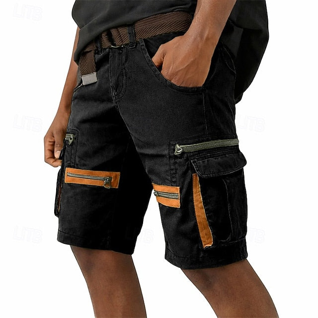 Ανδρικά Σορτς Cargo Tactical Σορτς Cargo Casual Σορτς Τσέπη Ελαστική Μέση Μονόχρωμο Μονόχρωμο Μέχρι το Γόνατο Casual Εξωτερικού Χώρου Streetwear Μόδα Streetwear Μαύρο Χακί Μη Ελαστικό