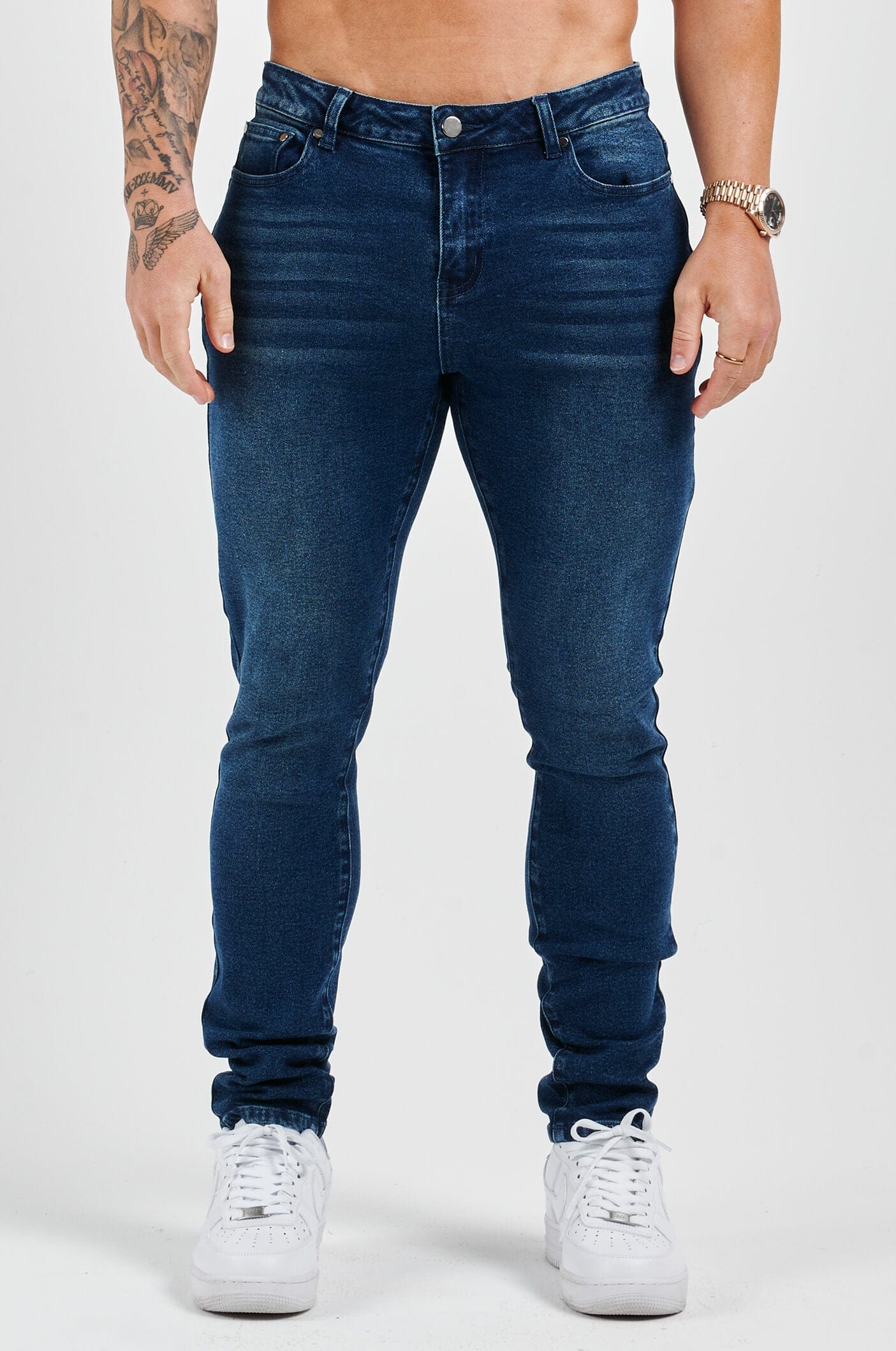 ΤΖΙΝ SLIM FIT 2.0 - ΣΚΟΥΡΟ ΜΠΛΕ ΡΟΥΧΟ ΜΕ ΞΕΒΑΜΜΕΝΟ ΕΦΕ