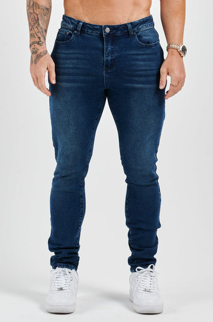 ΤΖΙΝ SLIM FIT 2.0 - ΣΚΟΥΡΟ ΜΠΛΕ ΡΟΥΧΟ ΜΕ ΞΕΒΑΜΜΕΝΟ ΕΦΕ