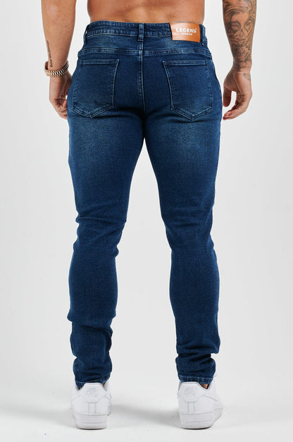 ΤΖΙΝ SLIM FIT 2.0 - ΣΚΟΥΡΟ ΜΠΛΕ ΡΟΥΧΟ ΜΕ ΞΕΒΑΜΜΕΝΟ ΕΦΕ