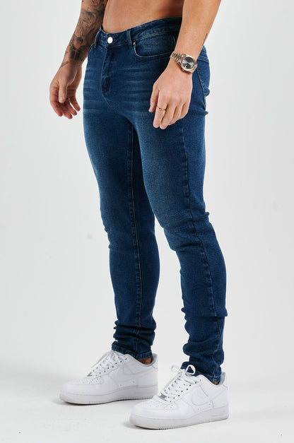 ΤΖΙΝ SLIM FIT 2.0 - ΣΚΟΥΡΟ ΜΠΛΕ ΡΟΥΧΟ ΜΕ ΞΕΒΑΜΜΕΝΟ ΕΦΕ