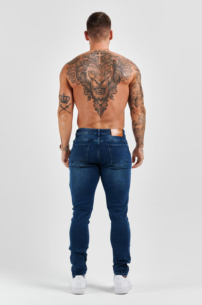 ΤΖΙΝ SLIM FIT 2.0 - ΣΚΟΥΡΟ ΜΠΛΕ ΡΟΥΧΟ ΜΕ ΞΕΒΑΜΜΕΝΟ ΕΦΕ