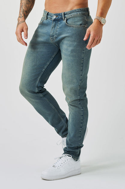 SLIM FIT ΤΖΙΝ 2.0 - ΓΑΛΑΖΙΟ ΠΕΤΡΟΠΛΥΜΜΕΝΟ