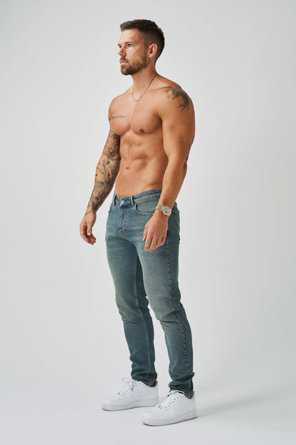 SLIM FIT ΤΖΙΝ 2.0 - ΓΑΛΑΖΙΟ ΠΕΤΡΟΠΛΥΜΜΕΝΟ