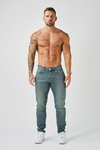 SLIM FIT ΤΖΙΝ 2.0 - ΓΑΛΑΖΙΟ ΠΕΤΡΟΠΛΥΜΜΕΝΟ
