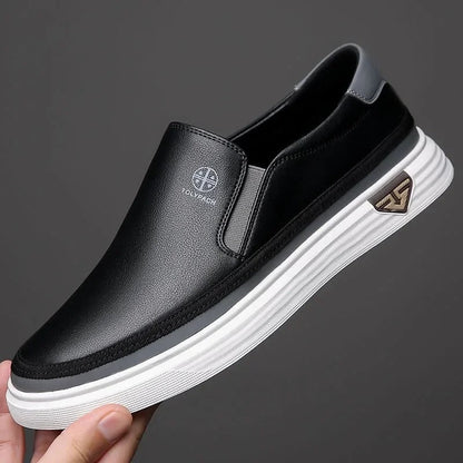 Men's Black Slip-On Sneakers with Modern Sole