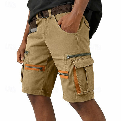 Ανδρικά Σορτς Cargo Tactical Σορτς Cargo Casual Σορτς Τσέπη Ελαστική Μέση Μονόχρωμο Μονόχρωμο Μέχρι το Γόνατο Casual Εξωτερικού Χώρου Streetwear Μόδα Streetwear Μαύρο Χακί Μη Ελαστικό