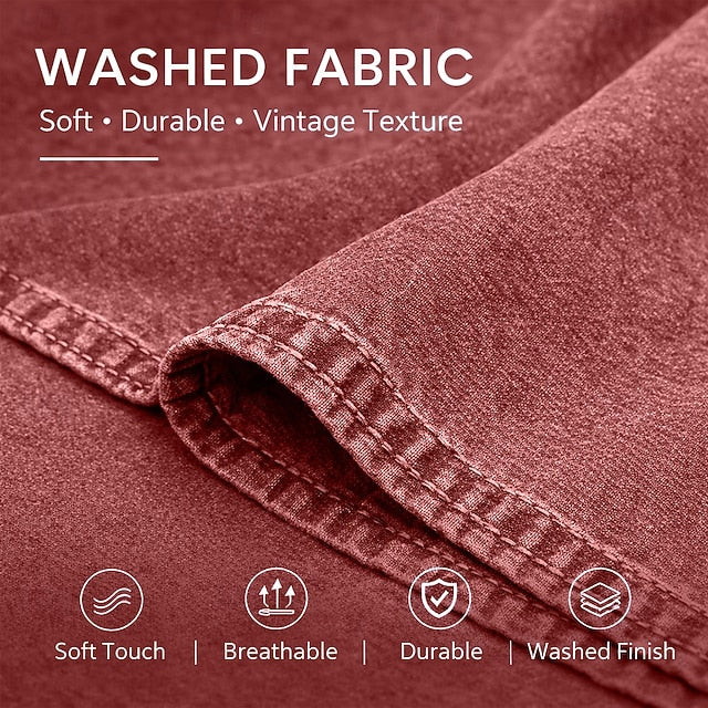 Ανδρικό Πουκάμισο SoftFade™ Casual Πουκάμισο Εργασίας Πουκάμισο Western Κουμπωτό Πουκάμισο Βαμμένο Γαλάζιο Μαύρο Κόκκινο Πράσινο Μακρυμάνικο Μονόχρωμο με Κολάρο Casual Καθημερινό με Μπροστινή Τσέπη Ενδύματα Βαμβακερό