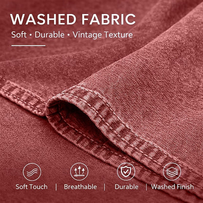 Ανδρικό Πουκάμισο SoftFade™ Casual Πουκάμισο Εργασίας Πουκάμισο Western Κουμπωτό Πουκάμισο Βαμμένο Γαλάζιο Μαύρο Κόκκινο Πράσινο Μακρυμάνικο Μονόχρωμο με Κολάρο Casual Καθημερινό με Μπροστινή Τσέπη Ενδύματα Βαμβακερό