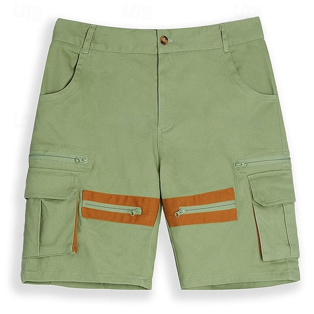 Ανδρικά Σορτς Cargo Tactical Σορτς Cargo Casual Σορτς Τσέπη Ελαστική Μέση Μονόχρωμο Μονόχρωμο Μέχρι το Γόνατο Casual Εξωτερικού Χώρου Streetwear Μόδα Streetwear Μαύρο Χακί Μη Ελαστικό